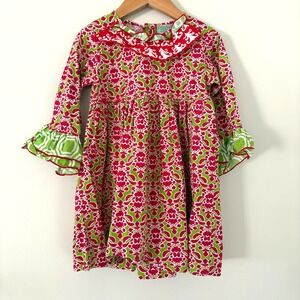 Sage & Lilly Girls Dress 3T Ruffle Collar Preppy Classic Christmas Toddler Dress